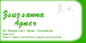 zsuzsanna agner business card